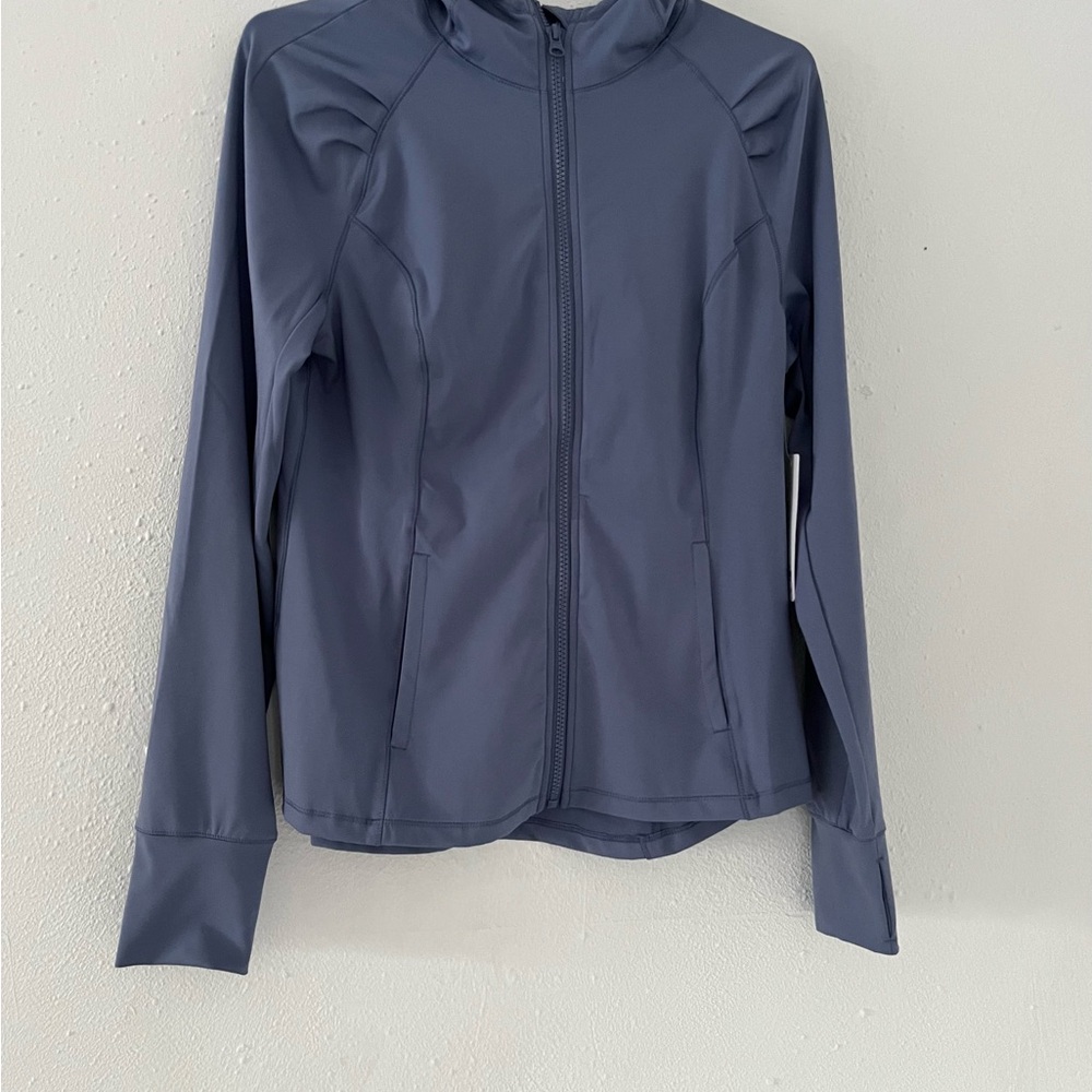 Yogalicious Lux Hooded Zip Jacket in Slate Blue